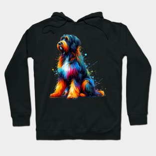 Vibrant Drentsche Patrijshond in Colorful Splash Art Style Hoodie